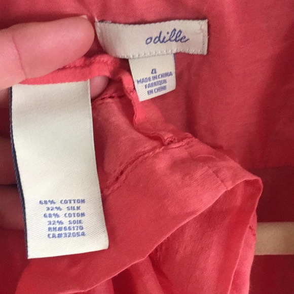 ANTHROPOLOGIE SHEER BLOUSE ODILLE RED BOHO WRAP TOP SEMI SHEER DELICATE TOP 4 - Picture 5 of 8